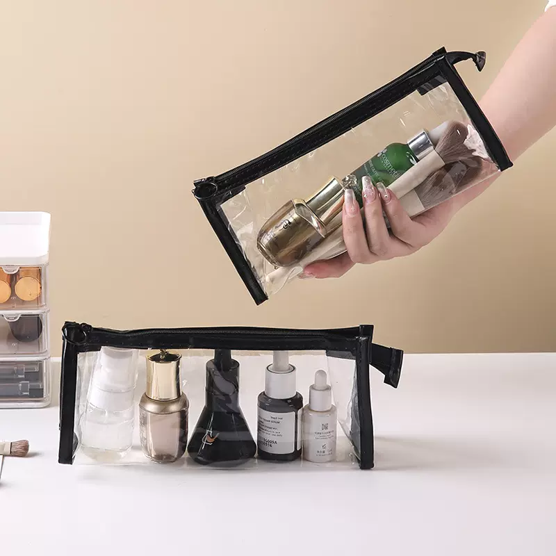 新加厚tpu可视大宽口三角拉链洗漱包大容量便携式防尘防潮收纳袋