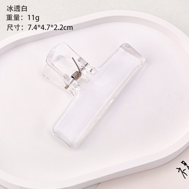 Carpeta transparente creativa acrílica clips de plástico transparente color jalea clips de notas clips de facturas clips de bocadillos