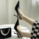 2023 Spring New Design Niche Black Professional Pointed Stiletto Heel All-match Sandals Toe Women's Shoes