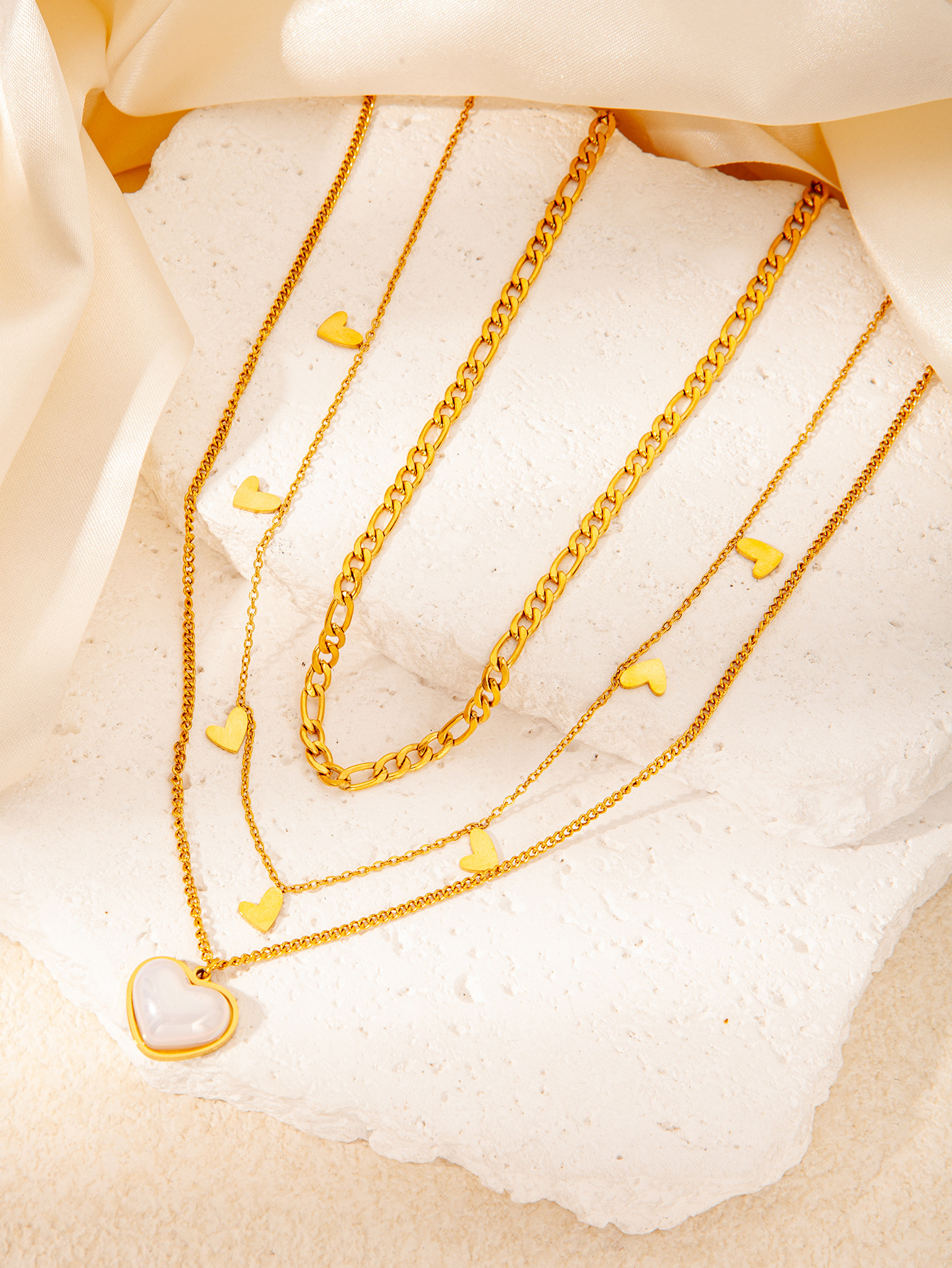 13g Weight 0.03µm Gold Plating Thickness Electroplated Gold Plating Process 18K Real Gold Plated Plating Material 201 Stainless Steel Pendant Material Zircon Inlay Material Layered Necklaces, Necklace Classification 201 Stainless Steel Chain Material cable chain Chain Type 1 Set Quantity Holiday, Daily Occasion 201 Stainless Steel Material Star Pattern Women's Gender Simple Style Style Plating Craft Wholesale Jewelry Simple Style Star Titanium Steel Plating Layered Necklaces Cable Chain 12