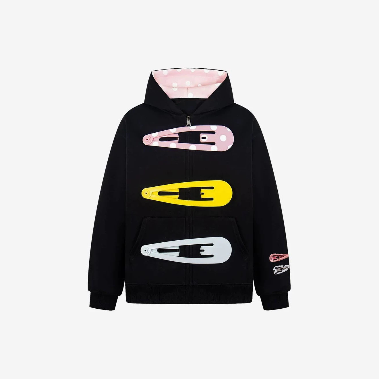 Y2K Women's Clothing Harajuku Cute and Fun Hairpin Print Niche Design Jacket Ins Casual Loose Hooded Sweatshirt