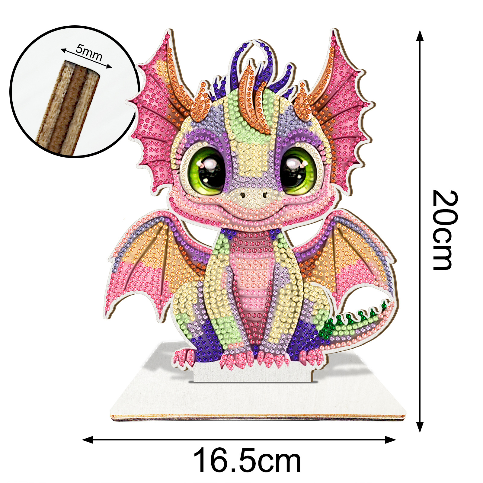 Pintura de diamante de madera DIY dibujos animados perimetrales pintura de diamante decoración de escritorio venta al por mayor