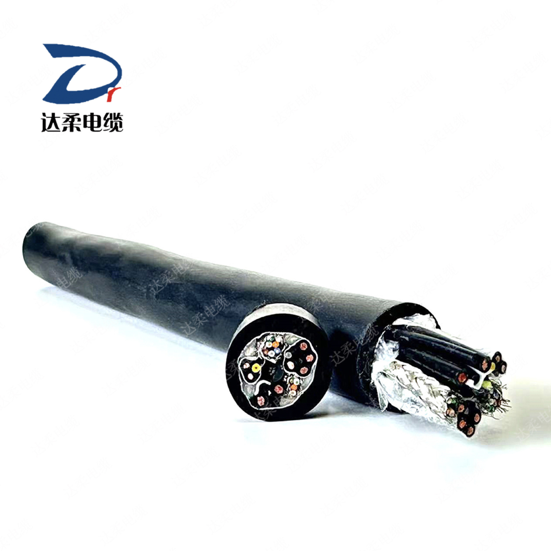 达柔信号电缆 TRVSP高柔拖链双绞屏蔽线50芯0.08平方25*2*28AWG