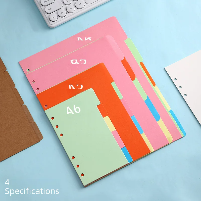 A4B5 Live Page Book of Page Page wholesale color cowhide paper white classification page A5A6 partition paper standard 6 holes