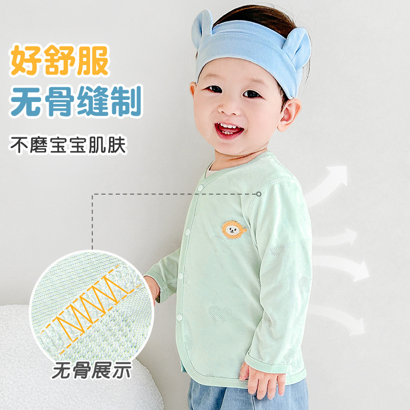 Ropa de protección solar para bebés, chaqueta de punto delgada para niños de verano, niños y niñas, ropa de verano, chaqueta con aire acondicionado, ropa de bebé image 3