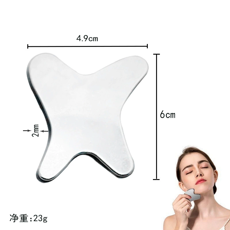 Нержавеющая сталь для выдавливания лица (gua sha), зеркальная полировка, утолщённый, многофункциональный косметический инструмент