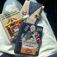 布面卡通创意毛毡随身记事本定/制  活页搭扣高颜值手账本 可拆卸