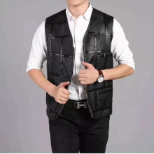 厂家秋冬中老年男士马甲背心马夹羊毛坎肩时尚羊皮外套皮毛一体