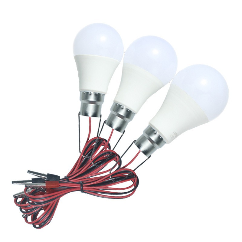 DC12V cable de interruptor de clip de baja tensión E27led lámpara de bombilla de potencia completa suministro directo de fábrica de iluminación solar