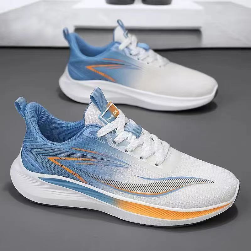 Nuevos zapatos para correr de verano para hombres, malla transpirable, deportes, todo fósforo y cómodos, tendencia de moda juvenil, zapatos casuales para hombres