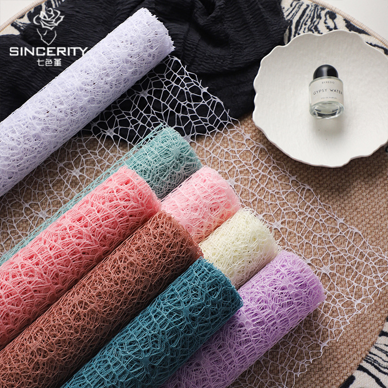 Qisejin bricolaje red de gasa hecha a mano jacquard red de gasa coreana ramo de flores florales papel florero floristería material floral