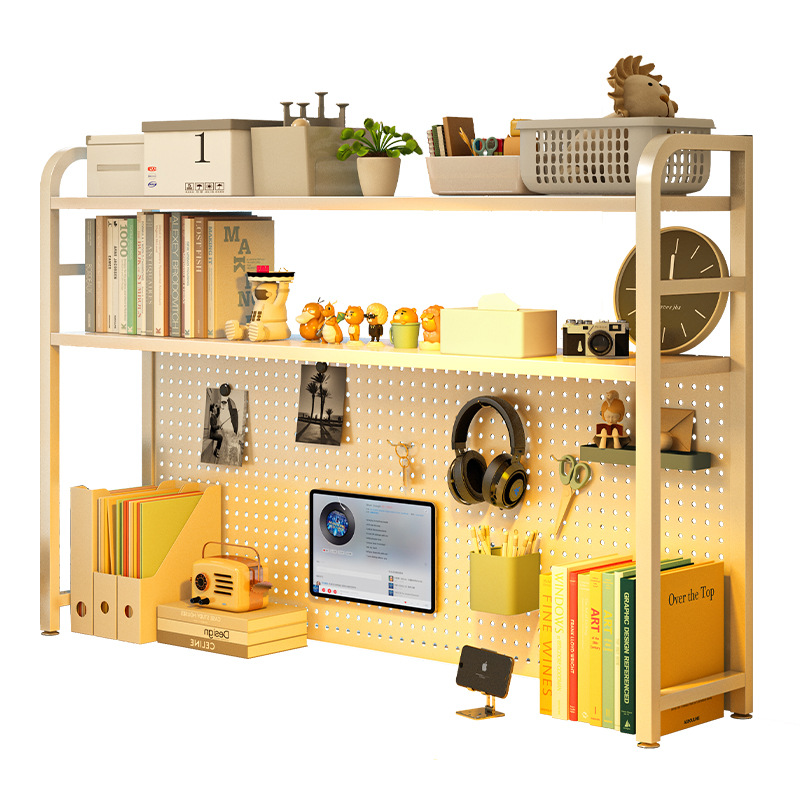 Estante de almacenamiento multicapa en el escritorio de computadora de estudiantes de hierro forjado estante de almacenamiento multicapa