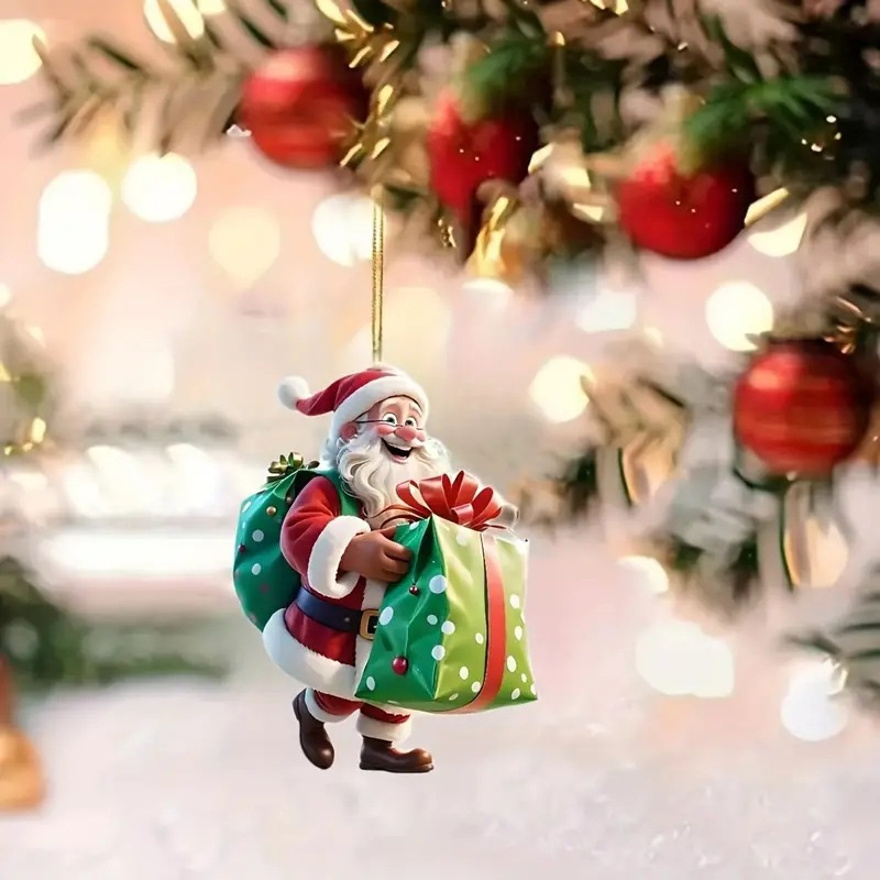 2D acrílico nuevo día de Navidad decoración colgante plano transfronterizo colgante de automóvil colgante de fiesta en el hogar