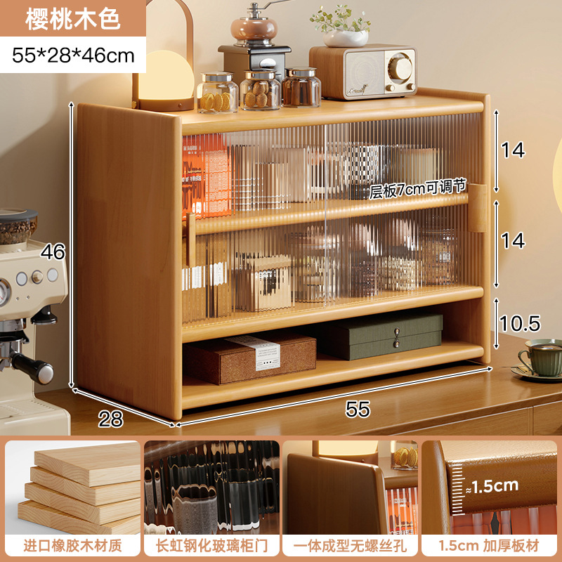 Estante Organizador de Tazas de Madera Maciza para Cocina y Escritorio
