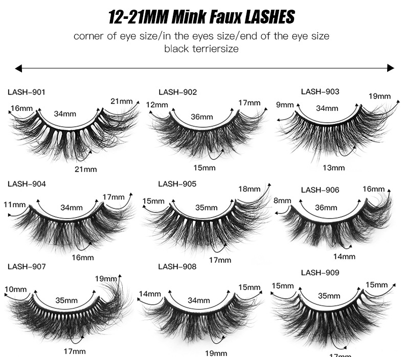 Fashion Double-layer Thick Cross Mink Hair  False Eyelashes 9 Pairs display picture 2