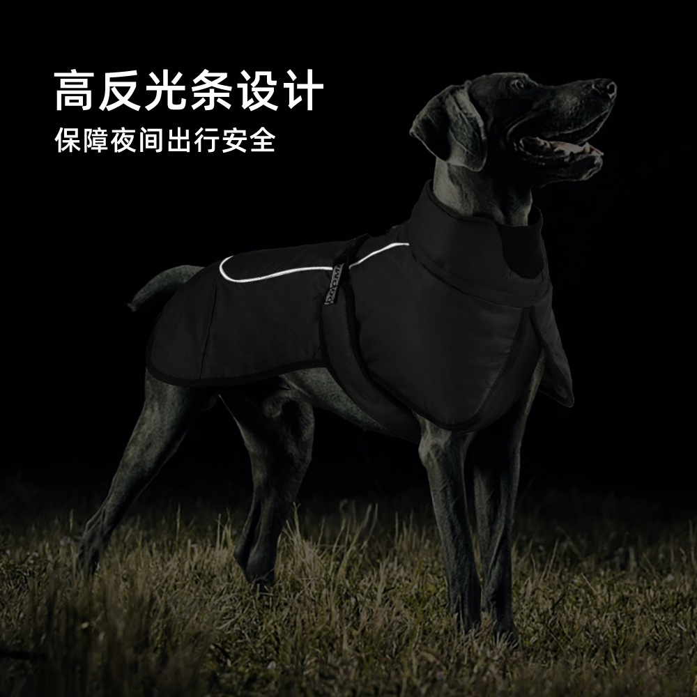 Cross-border autumn and winter pet clothes reflective warm dog jacket windproof waterproof dog cotton coat wholesale