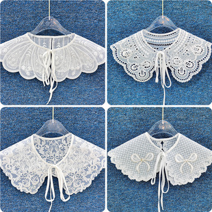 New organza embroidery hollow Four Seasons lace small shawl women's fake collar outside decorative collar factory wholesale