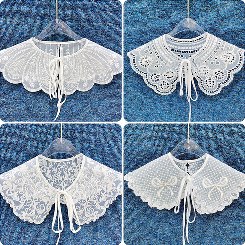 New style organza embroidery hollow four seasons lace shawl women's fake collar with decorative collar flower manufacturer wholesale