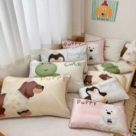 A类卡通100S长绒棉单品单件枕头套儿童枕套宝宝成人全棉卡通可爱