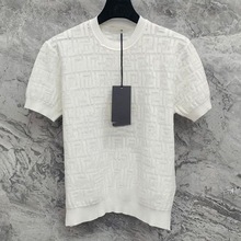 气质镂空短袖针织衫女2025年春夏新款薄款套头设计感慵懒上衣