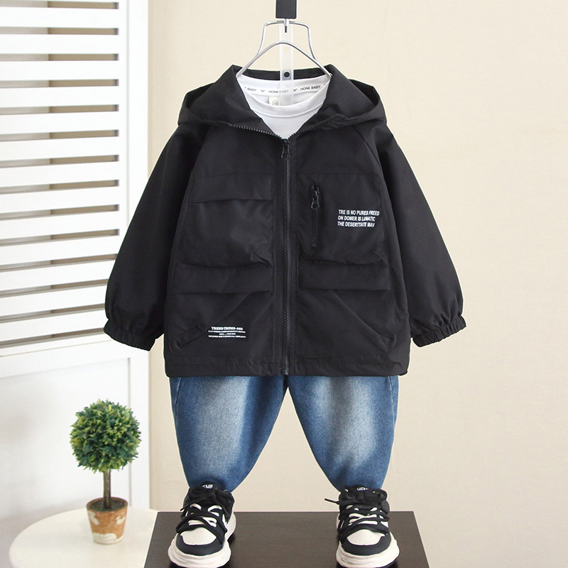 5903 ropa para niños chaqueta con capucha para niños chaqueta para niños modelos de primavera y otoño 2025 nueva chaqueta de otoño para niños ropa