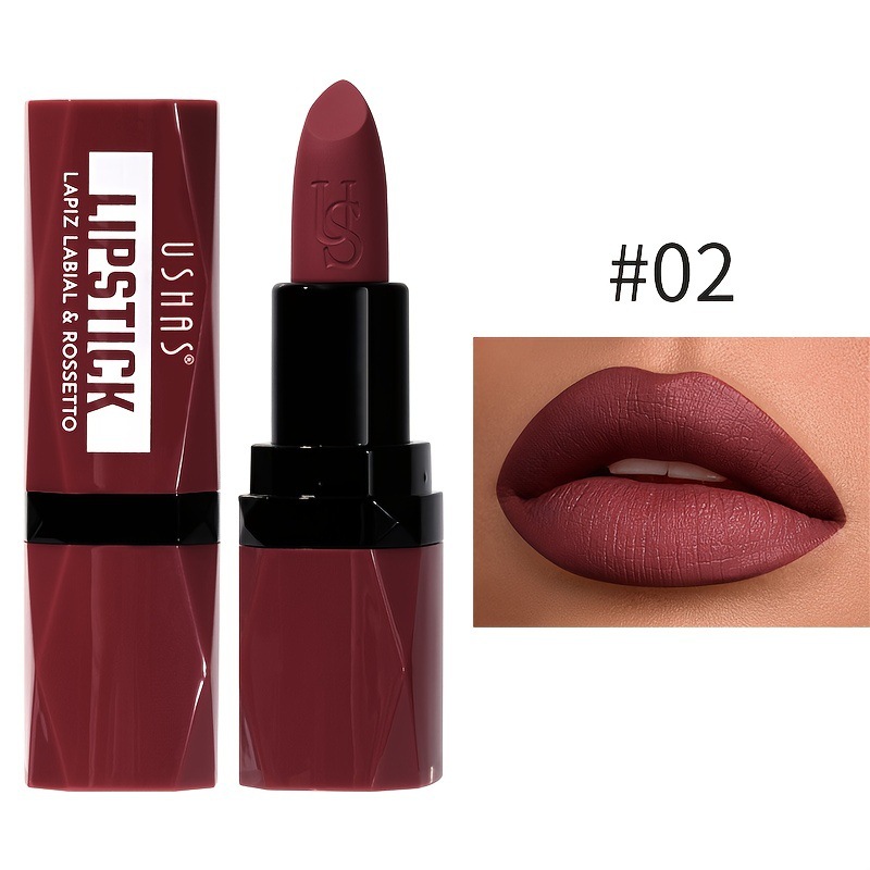 USHAS European and American Cross-border spot terciopelo mate lápiz labial textura brillante no es fácil de decolora esmalte de labios LP2283