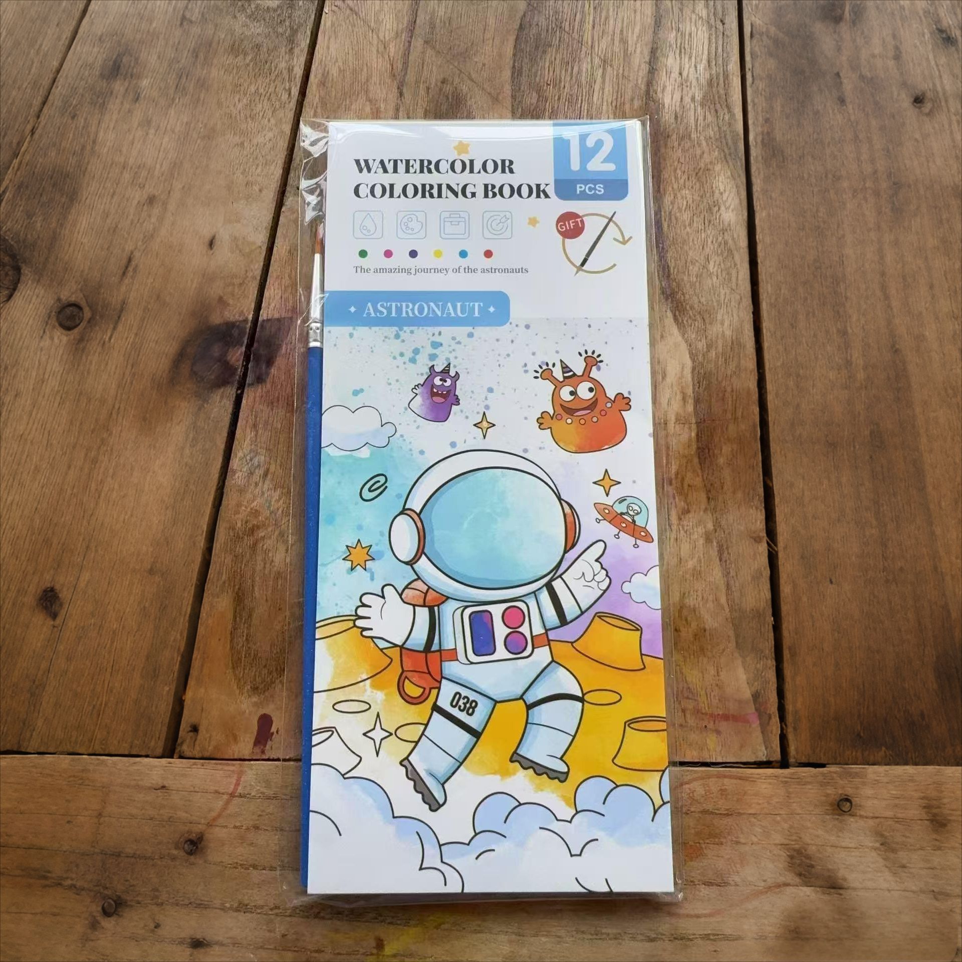 Cuaderno de acuarelas para niños, libro de pintura con acuarelas, libro de dibujo y coloreado para bebés de jardín de infantes, hecho a mano.