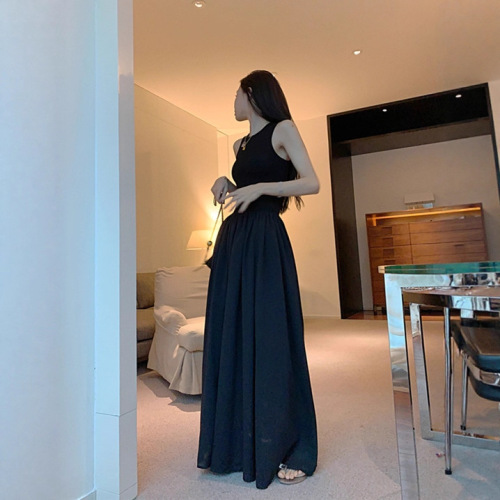 Ladies' Summer 2025 New Teaspoon French Design White Sleeveless Backless Dress Empress Dress Long Dress