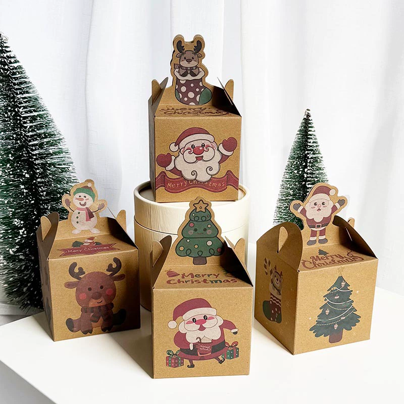 Рождественская яблочная коробка Подарочная коробка Ковер бумажная коробка Трансграничный мультфильм пожилой снеговик коробка завод спот 2025