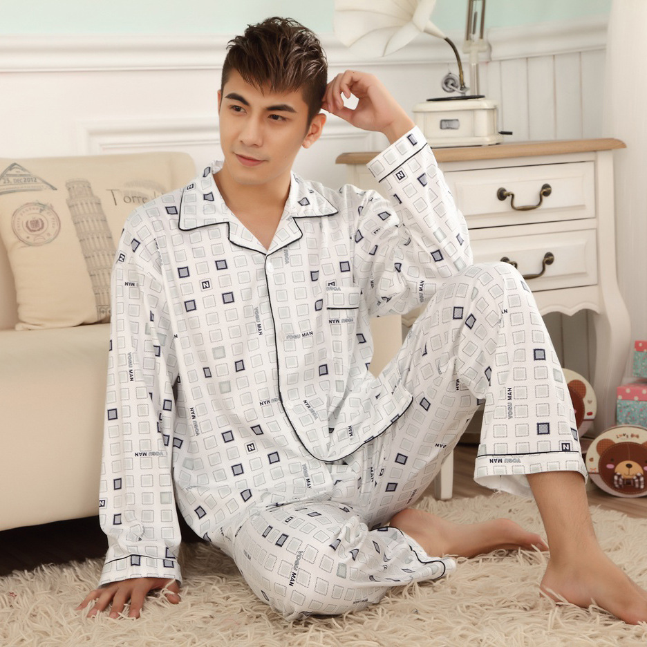 Pijamas de manga larga de verano Delgado casual simple traje homewear pijamas más tamaño cardigan pequeña solapa primavera y otoño