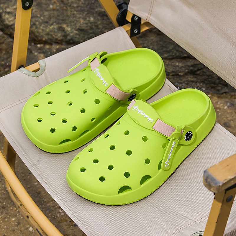 平底キャンディーカラーの春夏通気性ソフトソールつま先キャップ快適でファッショナブルなクラシックな軽量アウトドアビーチ下駄|undefined