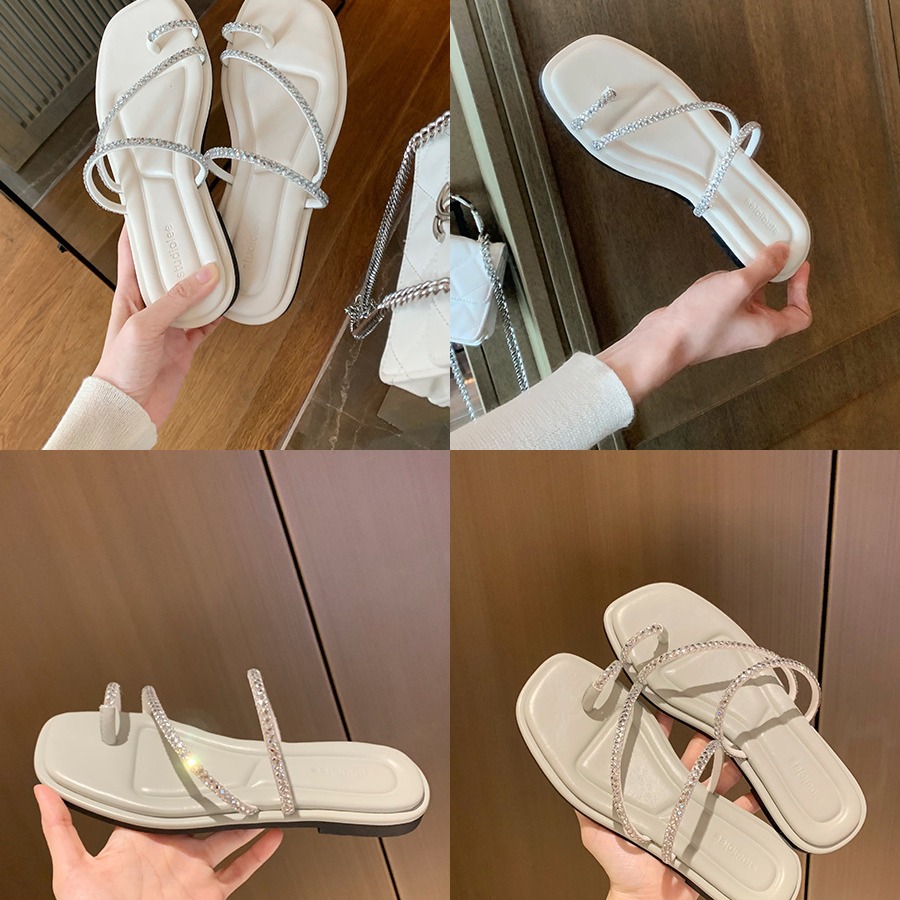 葡萄媽studiolee 閃閃水鑽套趾精緻仙女風平底涼拖鞋女夏季新款