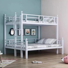 铁艺高架床简约双层床上下铺小户型儿童上床下桌学生宿舍公寓铁床