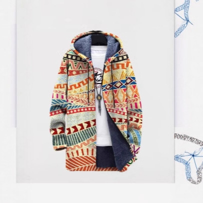 Pod Temu Y2 Popular Digital Printing European and American Printing Creative 3D Digital Printing Stand Collar Jacket