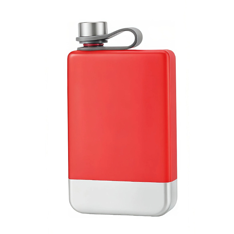 Transfronterizo 304 acero inoxidable 9OZ personalidad tetera cuadrada de vino medio kilogramo al aire libre metal portátil botella de vino al por mayor