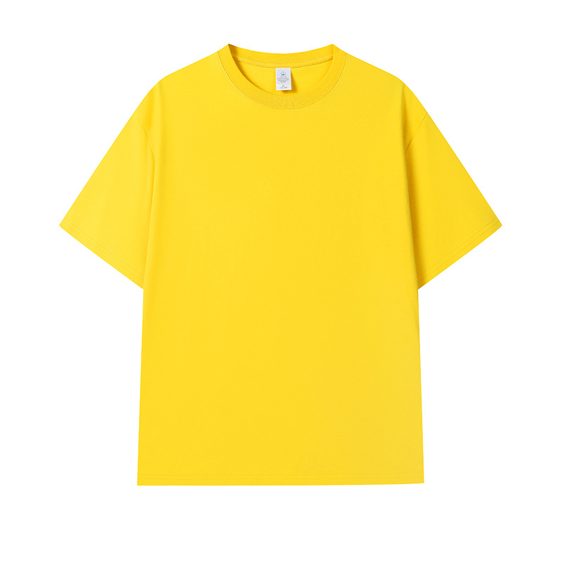 210g 7A antibacteriano fresco verano manga corta cuello redondo overol camisa publicitaria camisa cultural ropa de clase camiseta de algodón personalizado