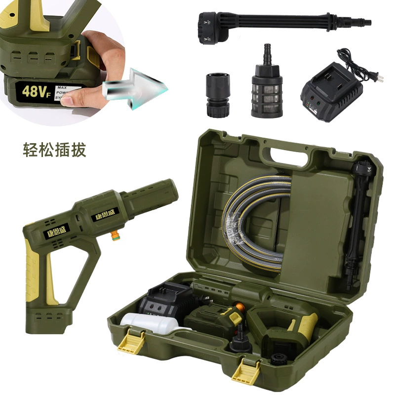 Беспроводной электрический пистолет высокого давления для мойки автомобилей, мощная бесщеточная мойка с литиевой батареей, устройство для мойки автомобилей на литиевой батарее