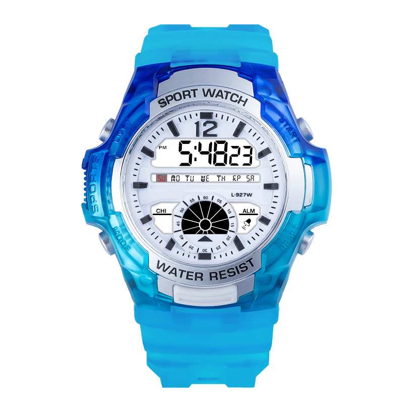 Nuevo estudiante de secundaria multi-funcional deportes al aire libre impermeable reloj electrónico camaleón gradiente transparente reloj fábrica al por mayor
