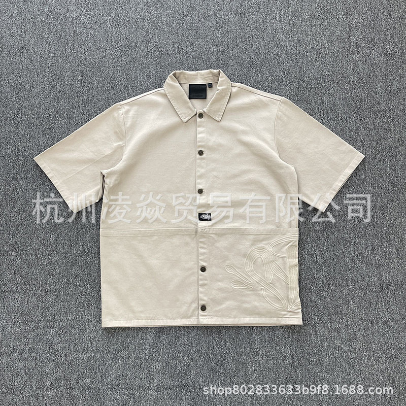 Syna World European and American Trendy Brand Workwear Short-Sleeved Shirt Khaki T-Shirt Loose Cotton Men's and Women's Trendy