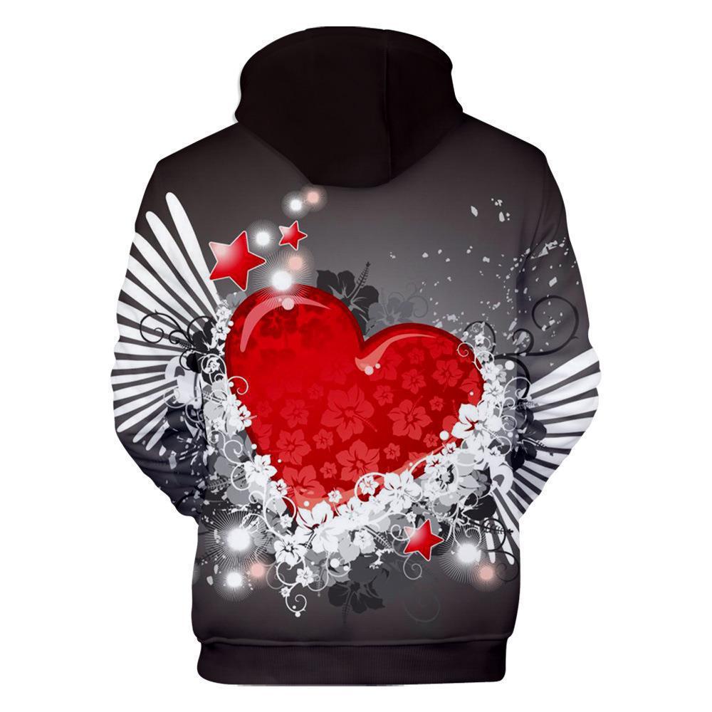 -Sudadera deportiva holgada con capucha impresa en 3D para hombres y mujeres con elementos del Día de San Valentín_voghion.com