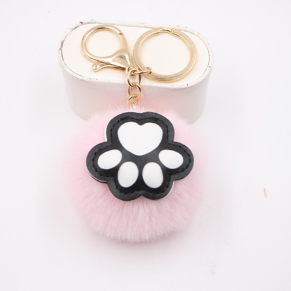 Cute Cat's Claw Keychain Pendant Schoolbag Wallet Bear Paw Plush Pendant Jewelry display picture 4