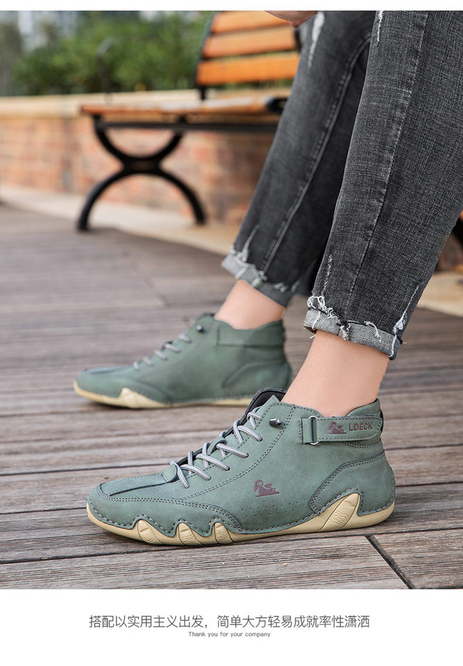Bốt Martin nam cổ cao dáng bạch tuộc, giày bốt ngắn da lộn gót bằng — C8008 kaki, C8008 màu xám, C8008 màu đen, F8008 màu hồng chi tiết 23