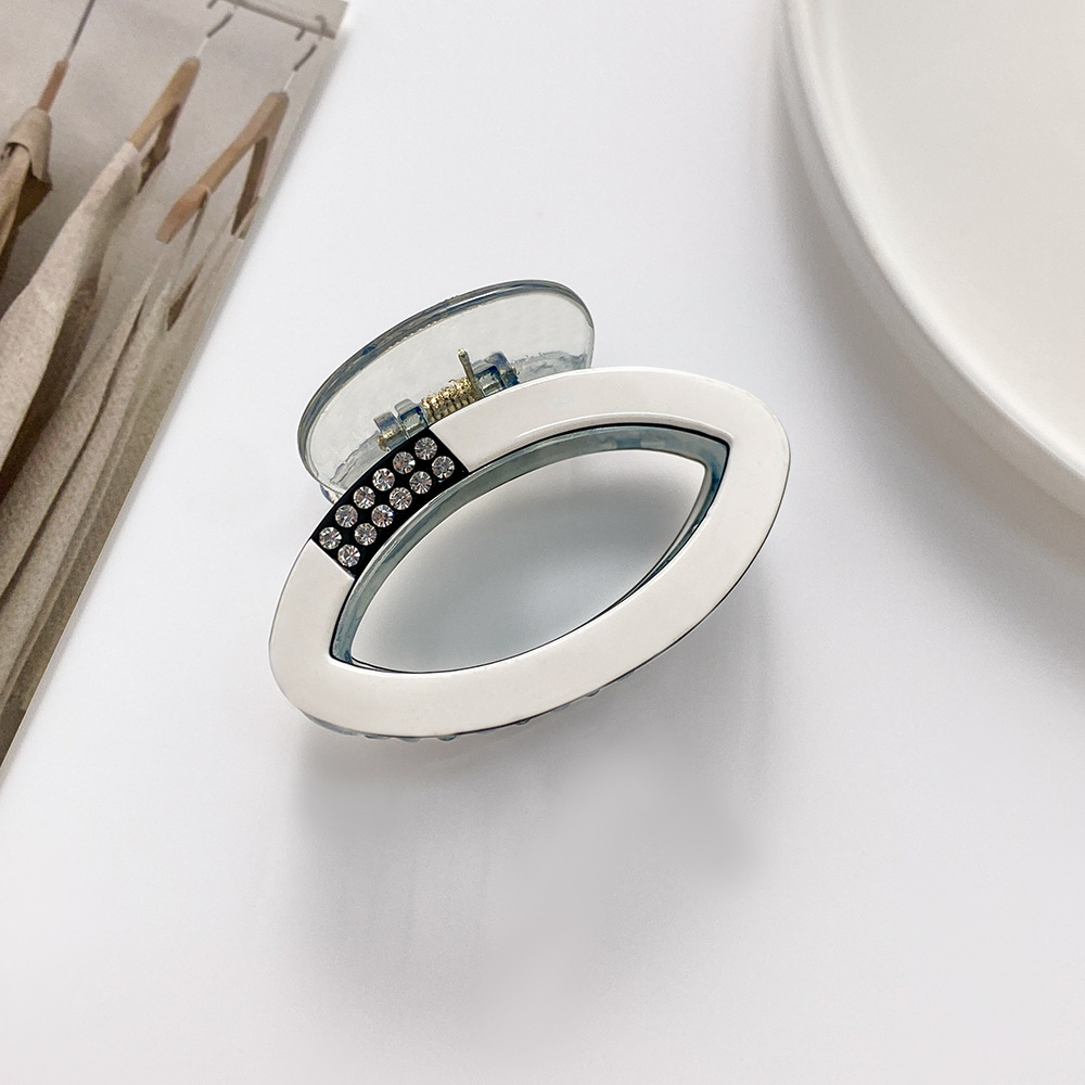 Diamond Oval Hair Clip - Brown