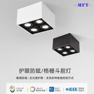 Open-mounted led spotlight adjustable angle living room bedroom headless lamp grille downlight hallway ceiling lamp bucket lamp