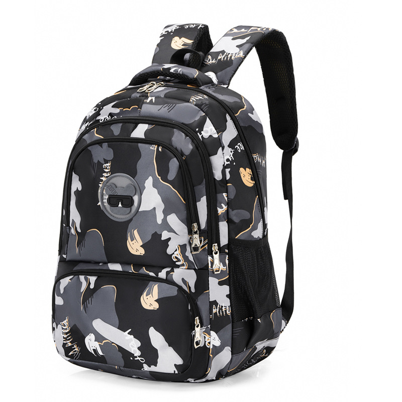 Cross-Border Men's Backpack, Large Travel Double-Layer Backpack for Boys, Stylish School Bag for Middle and College Students, Men's Spine-Protecting Backpack