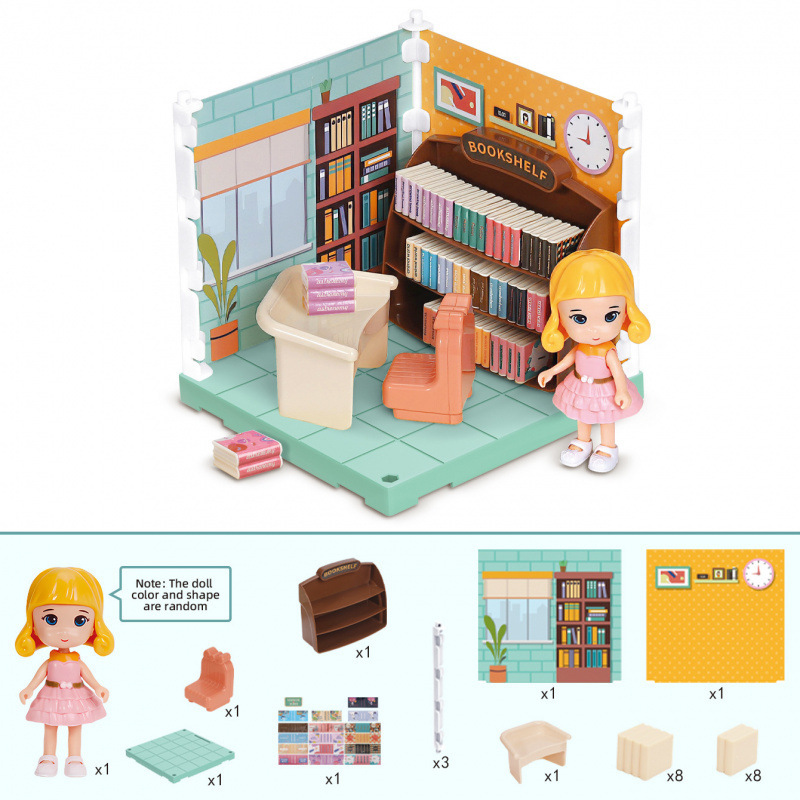 ミニシミュレーションキッチン書斎寝室バスルーム家具女の子子供ままごとおもちゃセット卸売ドールハウス|undefined
