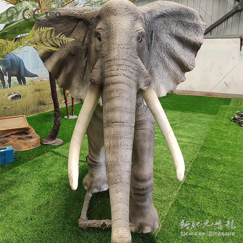 Simulación de animales, elefantes grandes, productos de simulación, escultura de dinosaurios de silicona, paisaje, exposición de dinosaurios