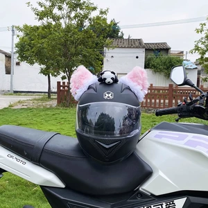 Cute Plush Cat Ear Helmet Decoration Motorcycle Electric Car Helmet Accessories