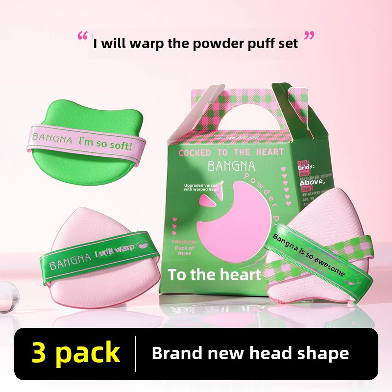 Powder Puff Set 3-Pack, Dual-Use Super Thick Makeup Sponge, Hydrophilic Polyurethane, Boxed