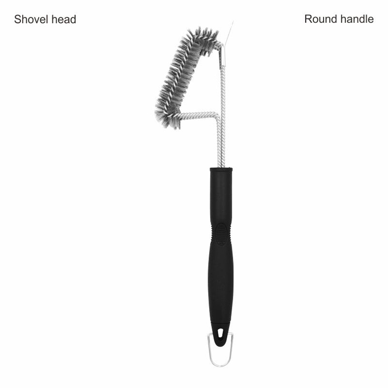 Cepillo de barbacoa de barbacoa transfronterizo Cepillo de alambre de acero Cepillo de limpieza de tres capas de 18 pulgadas Cepillo de limpieza de horno Cepillo de tres cabezas Cepillo de herramientas de barbacoa